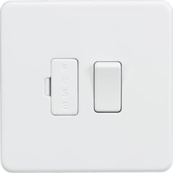Knightsbridge Screwless 13A Switched Fused Spur Unit - Matt White - SF6300MW