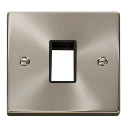 Click Scolmore MiniGrid Single Switch Plate 1 Gang Aperture Satin Chrome - VPSC401BK