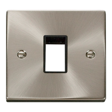 Click Scolmore MiniGrid Single Switch Plate 1 Gang Aperture Satin Chrome - VPSC401BK