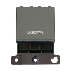 Click Scolmore MiniGrid 20A Double-Pole Ingot Microwave Switch Black Nickel - MD022BN-MW