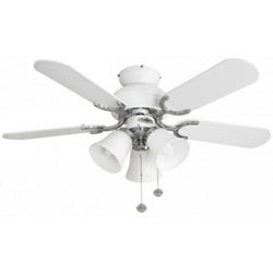 Fantasia Capri Combi 36inch. Ceiling Fan with Matt White Blade & Light - Gloss White and Stainless - 110538