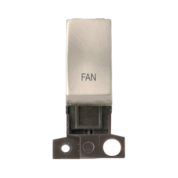 Click Scolmore MiniGrid 13A Double-Pole Ingot Fan Switch Satin Chrome - MD018SC-FN