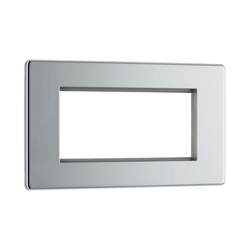 BG Nexus Flatplate Screwless Polished Chrome Quad Euro Module Double Plate - FPCEMR4