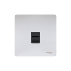 Schneider USFP 1G Telephone Secondary Socket Black Insert Polished Chrome - GU7462BPC
