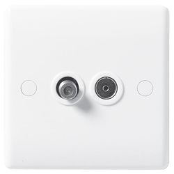 BG Nexus White 2 Gang Satellite Socket - 865