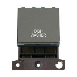Click Scolmore MiniGrid 20A Double-Pole Ingot Dishwasher Switch Black Nickel - MD022BN-DW