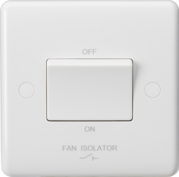 Knightsbridge Curved Edge 10AX 3-Pole Fan Isolator Switch - White - CU1100