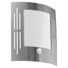 EGLO ES/E27 City Stainless Steel Outdoor PIR Wall Light Rectangle 60W IP44 - 88144