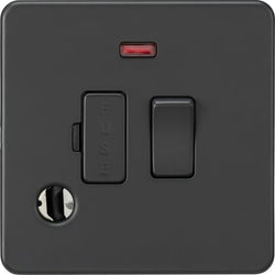 Knightsbridge 13A Switched Fused Spur with Neon and Flex Outlet - Anthracite - SF6300FAT