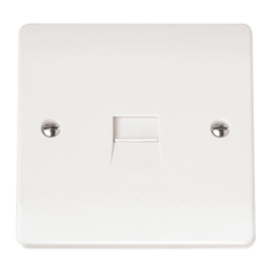 Click Scolmore Mode 45A 1 Gang Single Secondary Telephone Socket Polar White - CMA124