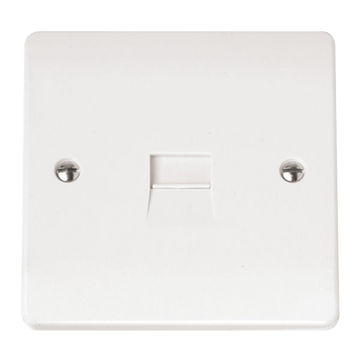 Click Scolmore Mode 45A 1 Gang Single Secondary Telephone Socket Polar White - CMA124