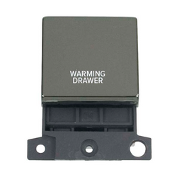 Click Scolmore MiniGrid 20A Double-Pole Ingot Warming Drawer Switch Black Nickel - MD022BN-WDR