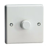 Varilight V-Pro 1 Gang 2-Way 1x100W Dimmer Switch - Classic White with White Knobs - JQP401W