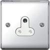 BG Nexus Metal Polished Chrome 1 Gang Plug Socket White Insert 5A - NPC29W