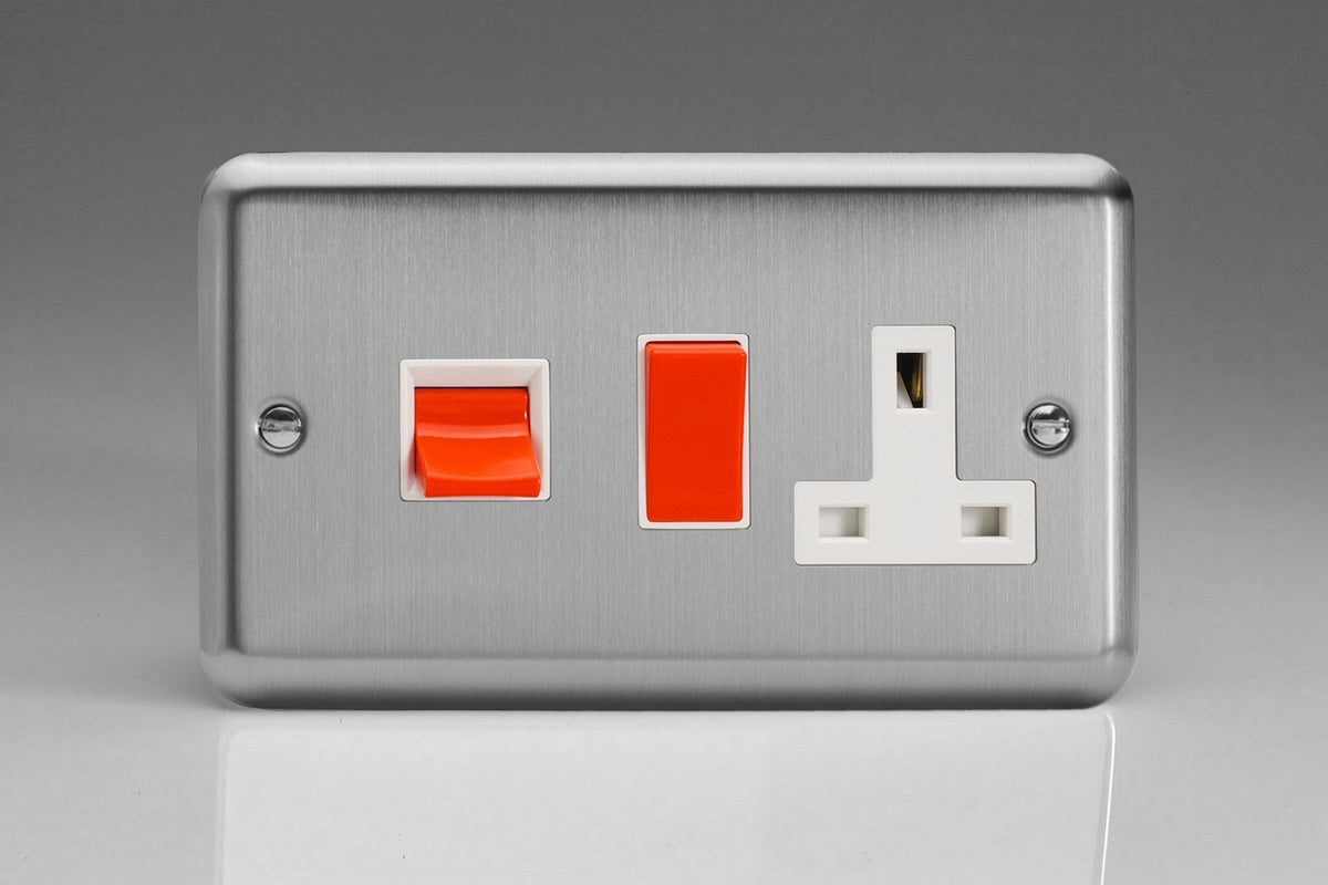 Varilight Classic 45A Cooker Panel with 13A Switched Socket with White ...
