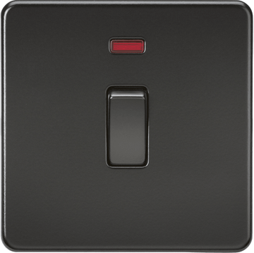 Knightsbridge Screwless 20A 1G DP Switch with Neon - Matt Black - SF8341NMBB