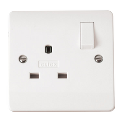 Click Scolmore Mode 13A 1 Gang Non Standard Plug Socket White - CMA935