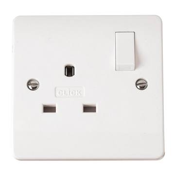 Click Scolmore Mode 13A 1 Gang Non Standard Plug Socket White - CMA935