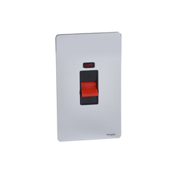 Schneider USFP 50A 2G Switched & Neon Black Insert Polished Chrome - GU4421BPC
