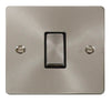 Click Scolmore Define Brushed Steel 1 Gang 2 Way Plate Switch 10A With Black Ingot - FPBS411BK