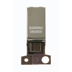 Click Scolmore MiniGrid 13A Double-Pole Ingot Warming Drawer Switch Black Nickel - MD018BN-WDR