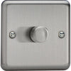 Varilight Classic 1-Gang 2-Way Push-On/Off Rotary LED Dimmer - Matt Chrome - JSP401 (Return Unit)