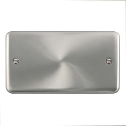 Click Scolmore Deco Plus Satin Chrome 2 Gang Blank Plate  - DPSC061