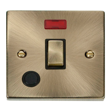 Click Scolmore Deco Ingot 20A 2 Pole Flex Outlet Neon Switch - VPAB523BK