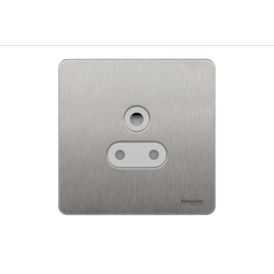 Schneider USFP 2A 1G Round Pin Unswitched Socket White Insert Stainless Steel - GU3470WSS