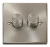 Click Scolmore Deco Satin Chrome 2 Gang 2 Way Dimmer Switch  - VPSC152
