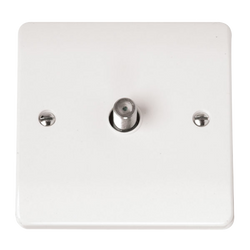 Click Scolmore Mode 1 Gang Satellite Outlet Socket Polar White - CMA156