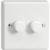 Varilight V-Pro 2x250W 2 Gang 2 Way Dimmer Switch - White - JQP252W