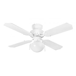 Fantasia EuroFans Rimini 42inch. Ceiling Fan with White/White & Cane Blade & Light - White - 111092