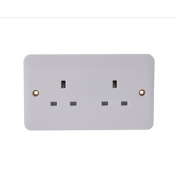 Schneider LWM 2G 13A Unswitcheditched Socket White - GGBL3060