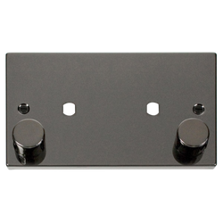 Click Scolmore Deco 1 Gang 1630W Max 2 Aperture Unfurnished Dimmer Plate and Knob - VPBN186