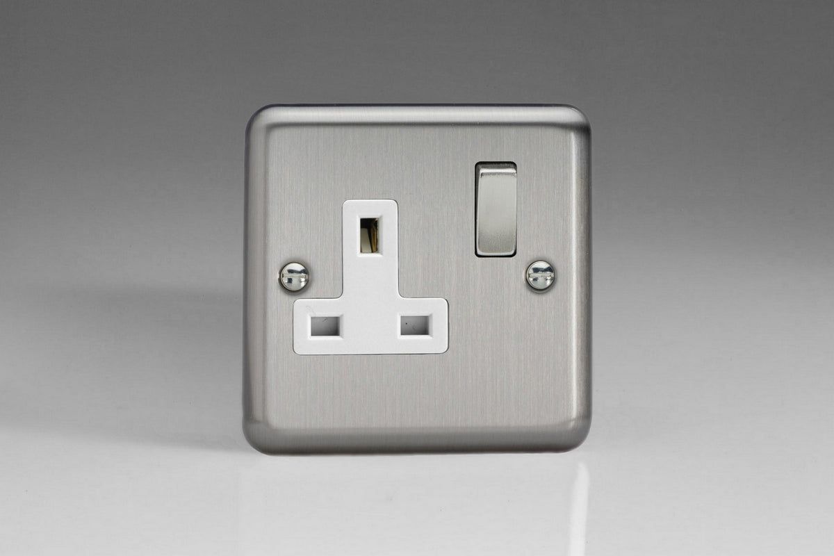 Varilight Classic 1 Gang Switched Socket with White Insets (Single XS4 ...
