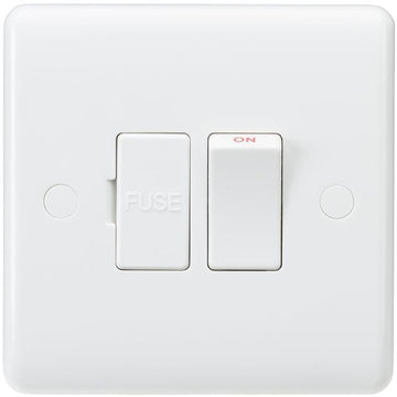 Knightsbridge Curved Edge 13A Switched Fused Spur Unit - White - CU6300