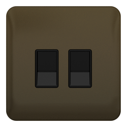 Schneider LSD Data 2 Gang RJ45 Cat5e Black Insert Mocha Bronze - GGBL7072C5BMBS