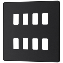 BG Evolve 8 Gang Grid Front Plate - Matt Black (Black) - RPCDMB8B