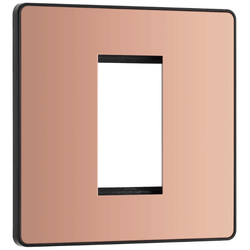 BG Evolve Polished Copper Grid 1 Gang Euro Module Front Plate - PCDCPEMS1B