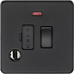 Knightsbridge 13A Switched Fused Spur with Neon and Flex Outlet - Matt Black - SF6300FMBB