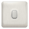Schneider LSD 1G 20AX Double Pole Switch White Insert Stainless Steel - GGBL2010WSSS