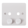 Click Scolmore MiniGrid Mode 2 Gang Single Dimmer Plate & Knobs White - CMA146PL