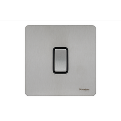 Schneider USFP 16A 1G 2W Retractive Switched Black Insert Stainless Steel - GU1412RBSS