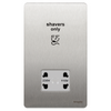 Schneider USFP Shaver Socket White Insert - Stainless Steel - GU7490WSS