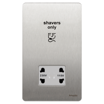 Schneider USFP Shaver Socket White Insert - Stainless Steel - GU7490WSS