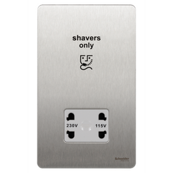 Schneider USFP Shaver Socket White Insert - Stainless Steel - GU7490WSS