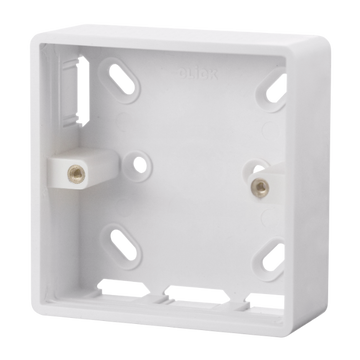 Click Scolmore Mode 1 Gang 29mm PVC Pattress Box Polar White - CMA230