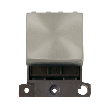 Click Scolmore MiniGrid 250V 20A 2 Way Switch Module Satin Chrome - MD024SC