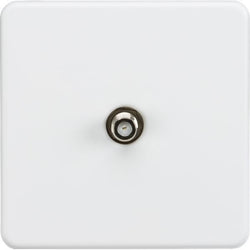 Knightsbridge Screwless 1G SAT TV outlet (non-isolated) - Matt white - SF0150MW